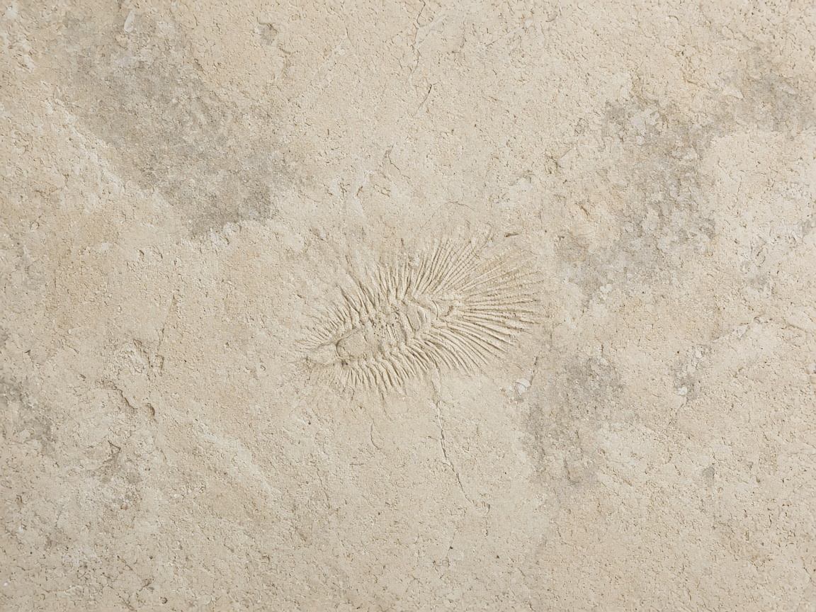 Feine Kalksteinplatte mit Fossiltextur aus der Solnhofener Region